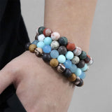 10MM Beads Bracelet Mix Agates Quartz Crystal Matte Stone