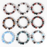 10MM Beads Bracelet Mix Agates Quartz Crystal Matte Stone