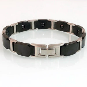 10MM Ceramic Stainless Steel Men's Chain Bracelets Hematite Magnetic Male