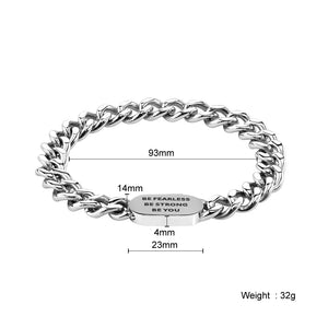 10MM Stainless Steel Personalized Family Love Tag Bracelet for Men
