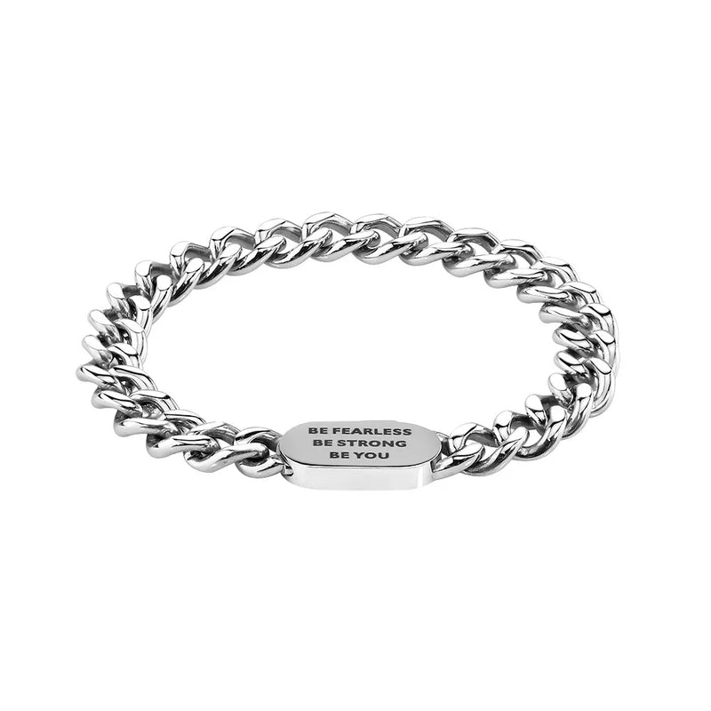 10MM Stainless Steel Personalized Family Love Tag Bracelet for Men