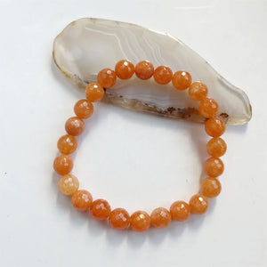10MM Orange Ruby Bracelet Vintage Stone Jewelry