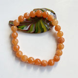 10MM Orange Ruby Bracelet Vintage Stone Jewelry