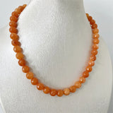 10MM Faceted Orange Ruby Necklace Vintage Natural Stone Jewelry