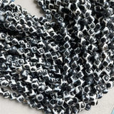 10MM Faceted Undyed Football DZI Agate Gemstone Beads