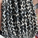 10MM Faceted Undyed Football DZI Agate Gemstone Beads