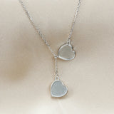 10MM Heart Bezel Necklace Breast Milk Resin 925 Silver