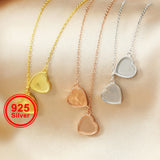 10MM Heart Bezel Necklace Breast Milk Resin 925 Silver