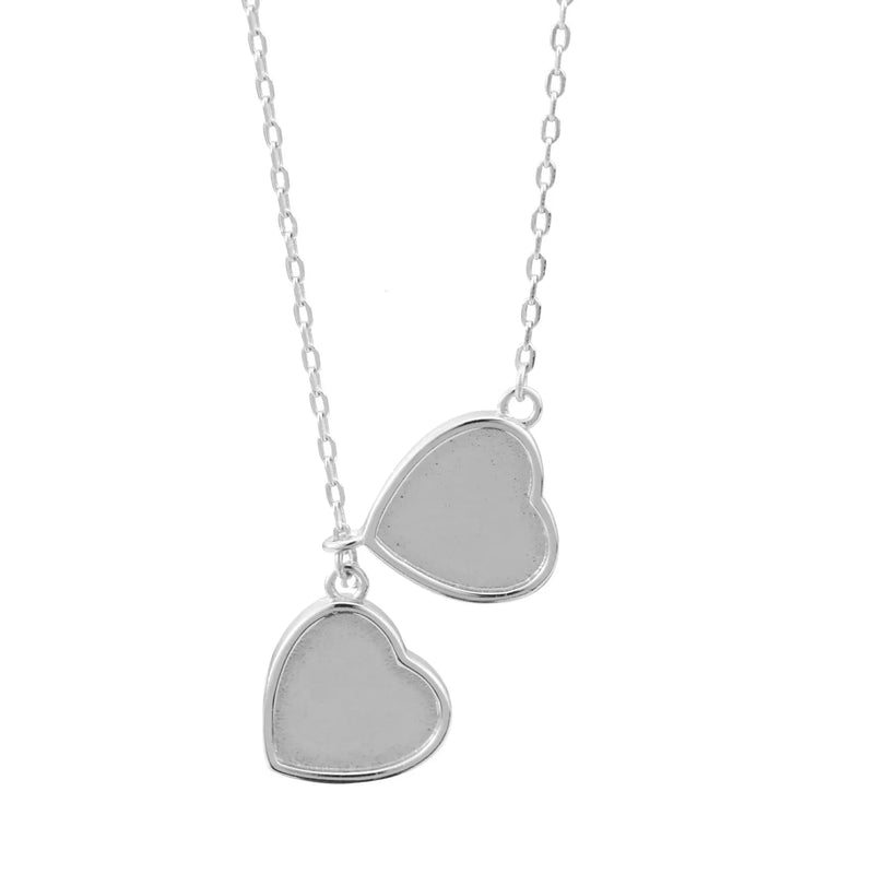 10MM Heart Bezel Necklace Breast Milk Resin 925 Silver