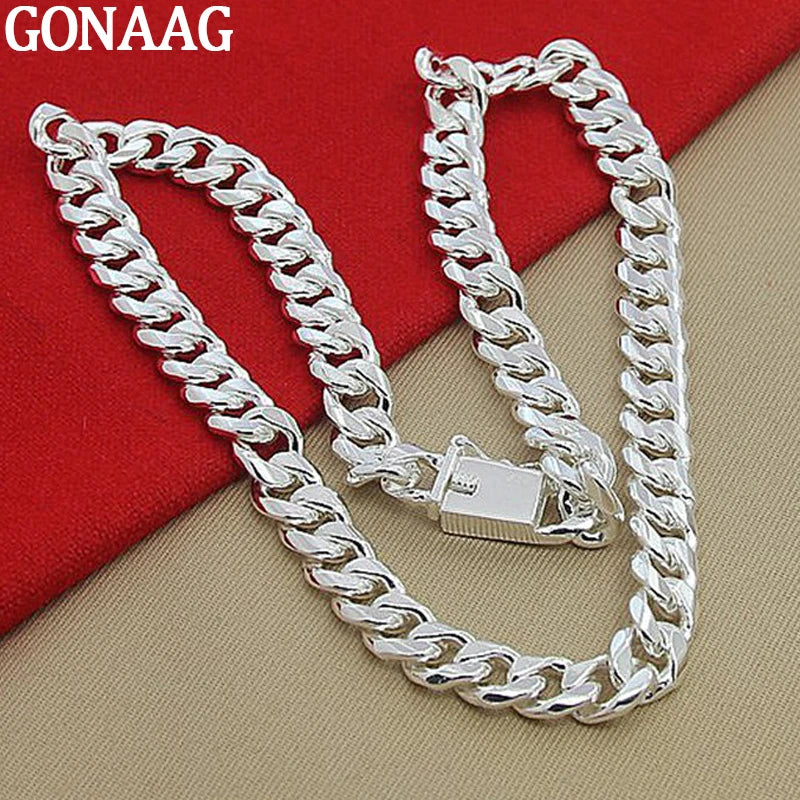 10MM Men Necklace Chain 925 Silver Necklaces Jewelry Accessories