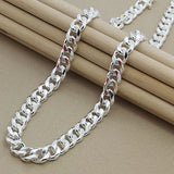 10MM Men Necklace Chain 925 Silver Necklaces Jewelry Accessories