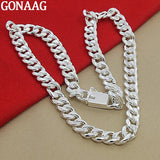 10MM Men Necklace Chain 925 Silver Necklaces Jewelry Accessories