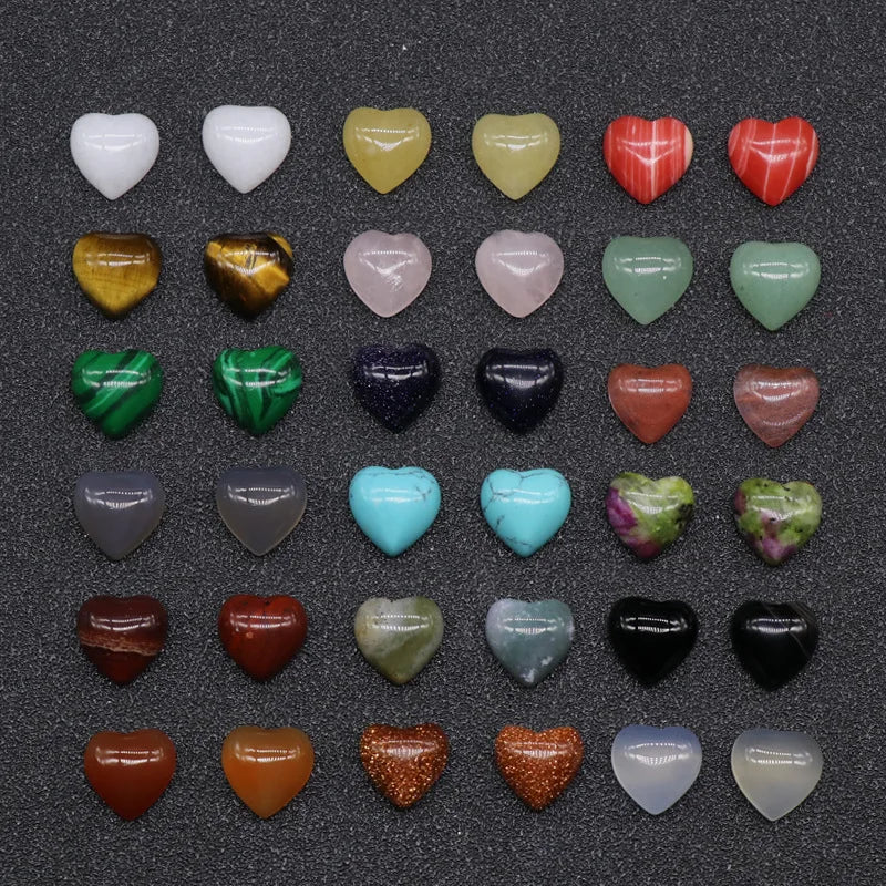 10MM Natural Stone Heart for Earrings, Necklace
