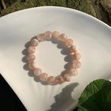 10MM Natural Cherry Blossom Agate Bracelet Round Beads Crystal Gemstone Jewelry