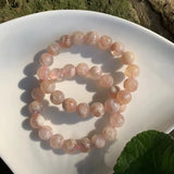 10MM Natural Cherry Blossom Agate Bracelet Round Beads Crystal Gemstone Jewelry