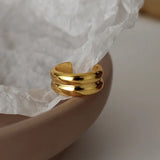 925 Sterling Silver Convex Surface Clip Earrings TLE1176