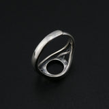 10MM Round Bezel Ring Settings Solid 925 Sterling Silver DIY Adjustable Ring