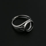 10MM Round Bezel Ring Settings Solid 925 Sterling Silver DIY Adjustable Ring