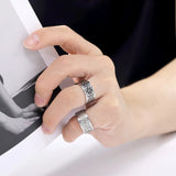 10MM Engraved Star Of David Ring Stainless Steel Wedding Band