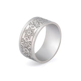 10MM Engraved Star Of David Ring Stainless Steel Wedding Band