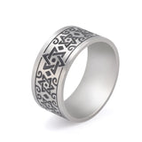 10MM Engraved Star Of David Ring Stainless Steel Wedding Band