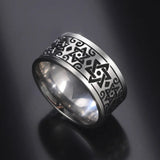 10MM Engraved Star Of David Ring Stainless Steel Wedding Band