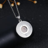 10MM Tiger Eye Rhodochrosite Stone Pendant Necklace 925 Sterling Silver