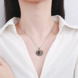 10MM Tiger Eye Rhodochrosite Stone Pendant Necklace 925 Sterling Silver