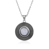 10MM Tiger Eye Rhodochrosite Stone Pendant Necklace 925 Sterling Silver