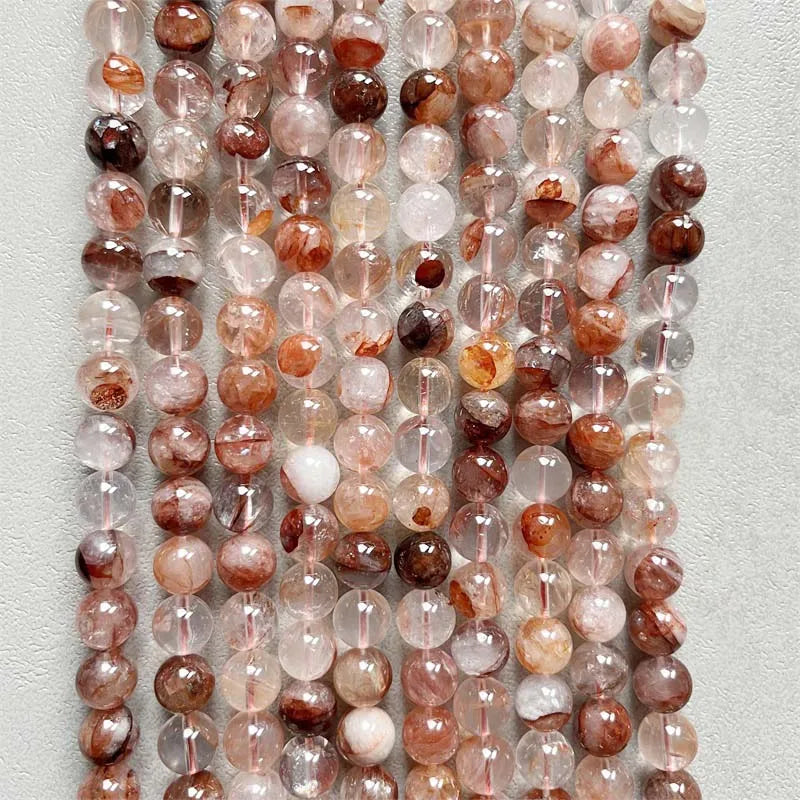 10MM Red Quartz Multi-Inclusions Crystal Stone Beads for Jewelry Making