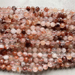 10MM Red Quartz Multi-Inclusions Crystal Stone Beads for Jewelry Making