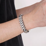 10MM Wide Stainless Steel Bracelet for Men Engraveable