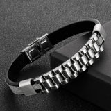 10MM Wide Stainless Steel Bracelet for Men Engraveable