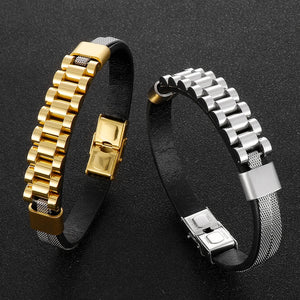 10MM Wide Stainless Steel Bracelet for Men Engraveable