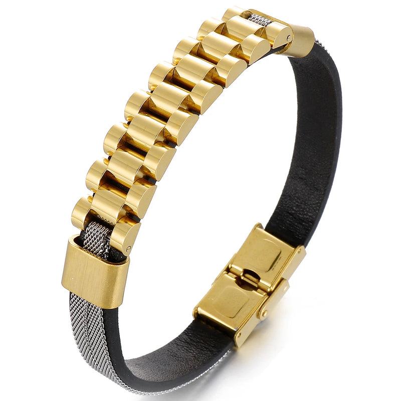 10MM Wide Stainless Steel Bracelet for Men Engraveable