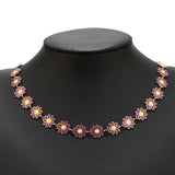 Colorful Stainless Steel Flower Charm Chain for Women Jewelry