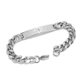 Punk Stainless Steel Cross Bible Prayer Wrist Bracelet For Men