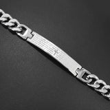 Punk Stainless Steel Cross Bible Prayer Wrist Bracelet For Men