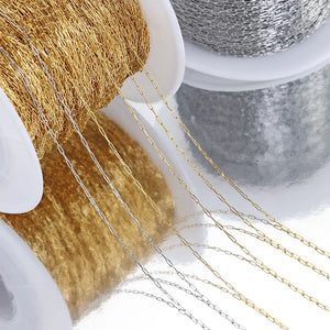 10M 2M Stainless Steel Chain Thin Beading Cable Chains DIY Bracelet Necklace