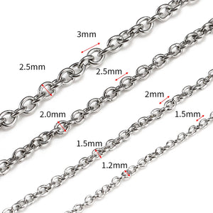 10M Stainless Steel Chain Roll Bracelet Necklace DIY Jewelry Making DIY Bulk