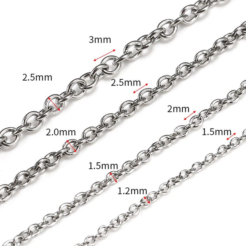 10M Stainless Steel Chain Roll Bracelet Necklace DIY Jewelry Making DIY Bulk