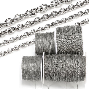 10M Stainless Steel Chain Roll Bracelet Necklace DIY Jewelry Making DIY Bulk