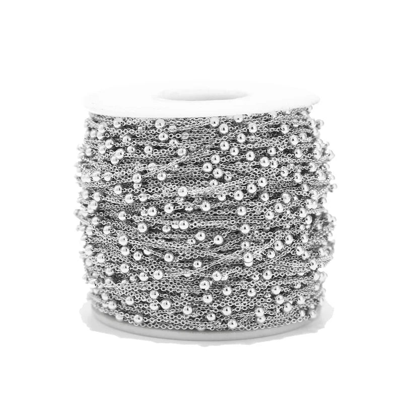 10M Stainless Steel Link Chain Necklace Bulk Cable 1mm Width Chain for DIY