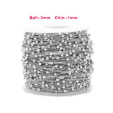 10M Stainless Steel Link Chain Necklace Bulk Cable 1mm Width Chain for DIY