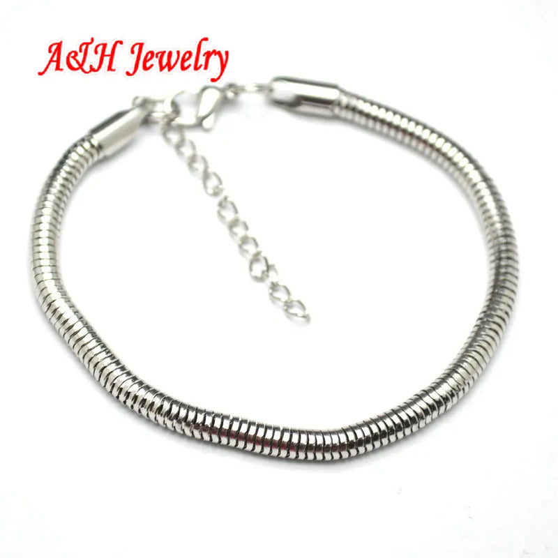 5mm Snake Chain Stainless Steel Bracelet 8'' Length Men Women