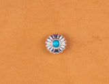 10PC 16MM WESTERN FLORAL TURQUOISE BEADS BLING LEATHERCRAFT CONCHOS