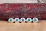 10PC 16MM WESTERN FLORAL TURQUOISE BEADS BLING LEATHERCRAFT CONCHOS