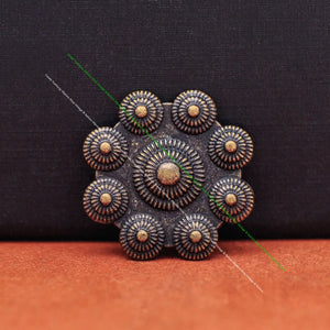 10PC 27mm Vintage Brass Flower Concho Rivetback