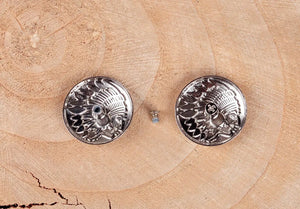 10PC 30MM Southwest Indian Head Turquoise Sliver Conchos