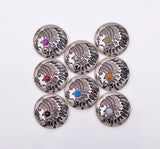 10PC 30MM Southwest Indian Head Turquoise Sliver Conchos